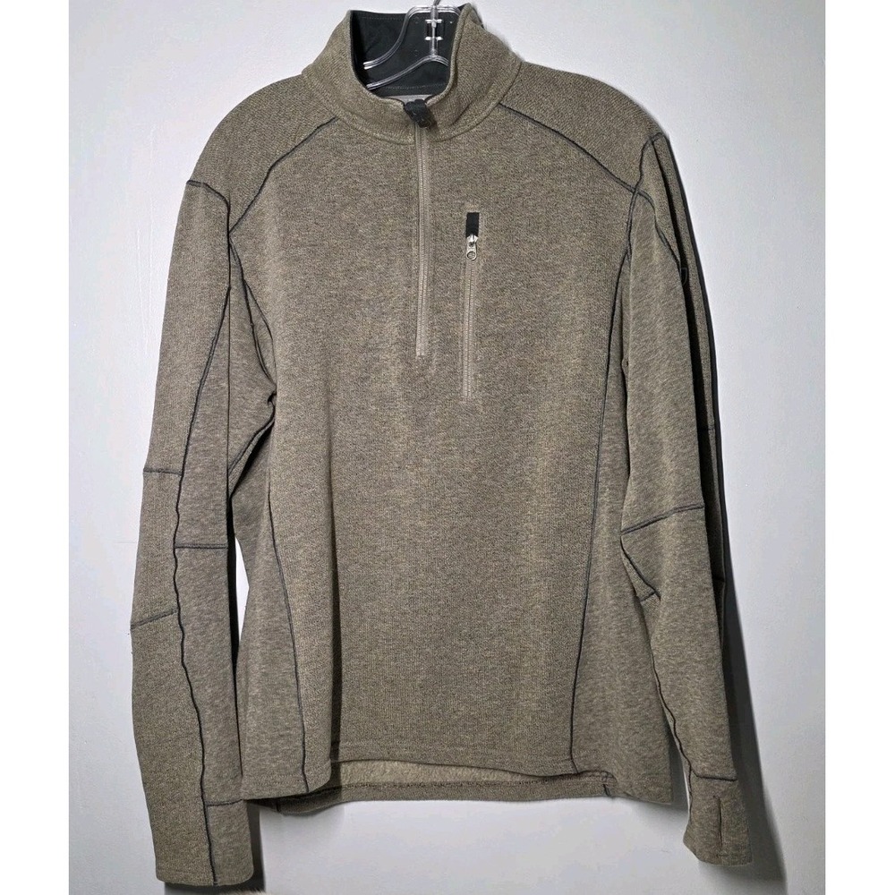 Kuhl Men's Size Large Interceptr 1/4 Zip Fleece Pullover Olive Tan